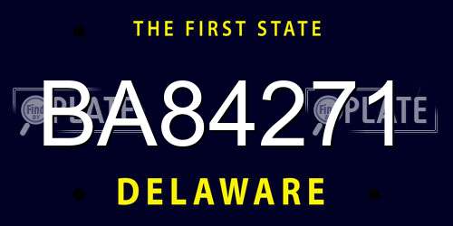 BA84271 Delaware License Plate