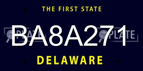 BA8A271 Delaware License Plate