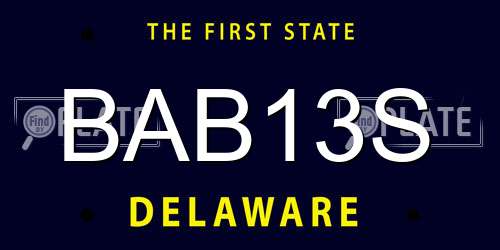BAB13S Delaware License Plate