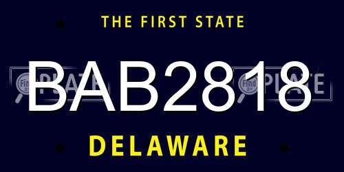 BAB2818 Delaware License Plate