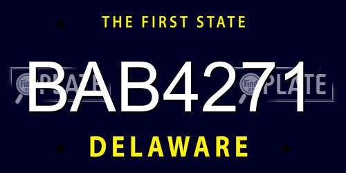 BAB4271 Delaware License Plate