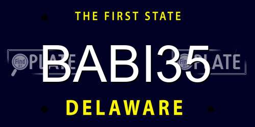 BABI35 Delaware License Plate