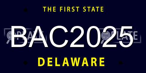 BAC2025 Delaware License Plate