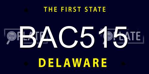 BAC515 Delaware License Plate