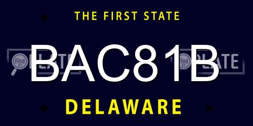 BAC81B Delaware License Plate