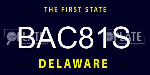 BAC81S Delaware License Plate