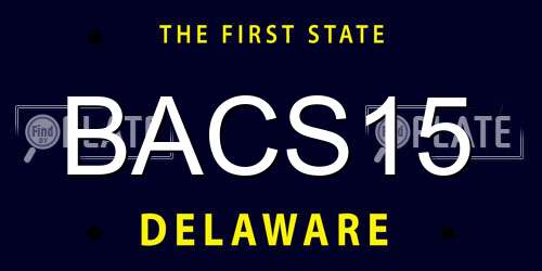 BACS15 Delaware License Plate