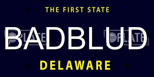 BADBLUD Delaware License Plate