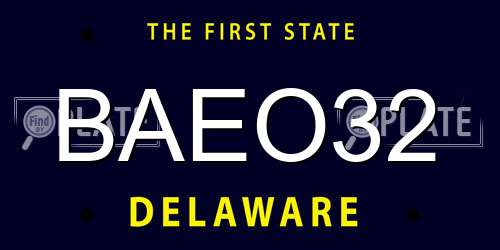 BAEO32 Delaware License Plate