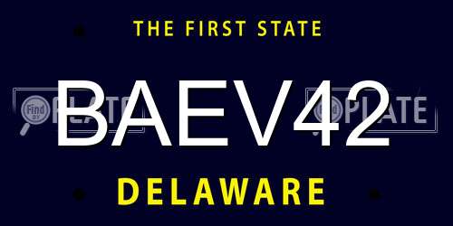 BAEV42 Delaware License Plate