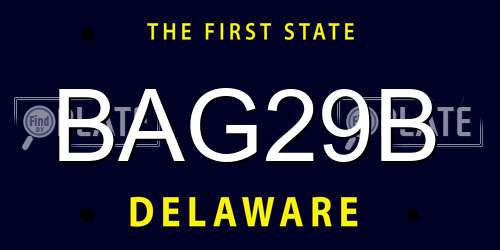 BAG29B Delaware License Plate