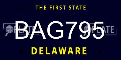 BAG795 Delaware License Plate