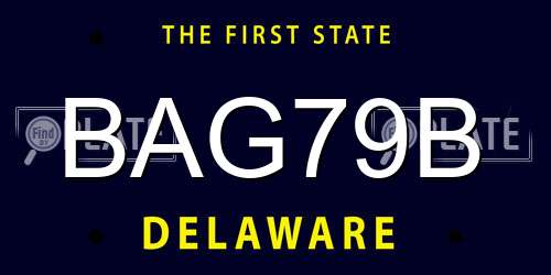 BAG79B Delaware License Plate