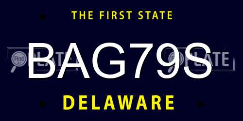 BAG79S Delaware License Plate