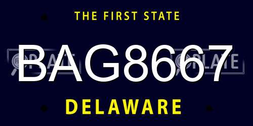 BAG8667 Delaware License Plate