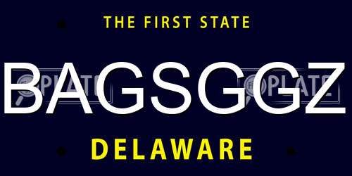 BAGSGGZ Delaware License Plate