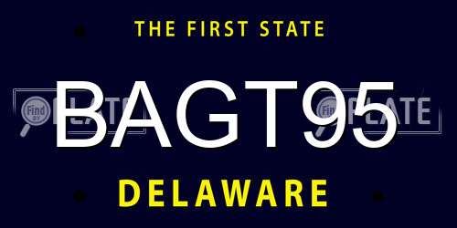 BAGT95 Delaware License Plate