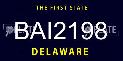 BAI2198 Delaware License Plate