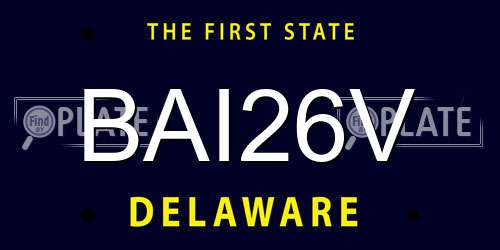 BAI26V Delaware License Plate