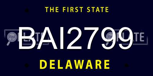 BAI2799 Delaware License Plate