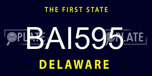BAI595 Delaware License Plate
