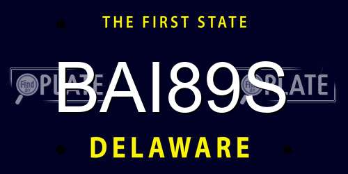 BAI89S Delaware License Plate