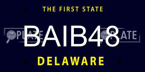 BAIB48 Delaware License Plate
