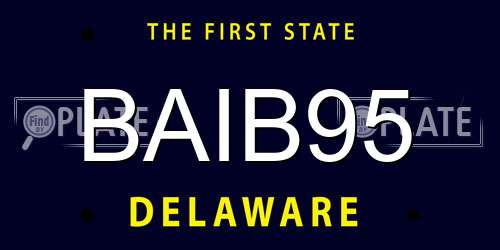 BAIB95 Delaware License Plate