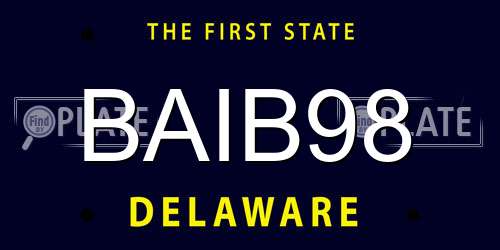 BAIB98 Delaware License Plate