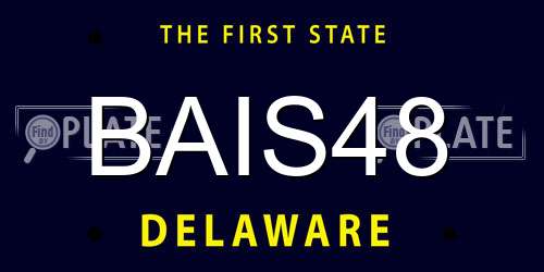BAIS48 Delaware License Plate