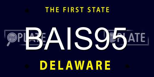 BAIS95 Delaware License Plate