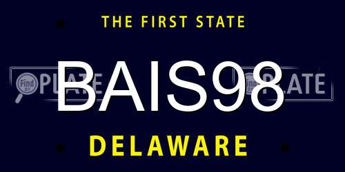 BAIS98 Delaware License Plate