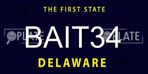 BAIT34 Delaware License Plate