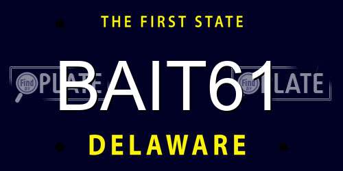 BAIT61 Delaware License Plate