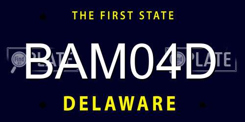 BAM04D Delaware License Plate