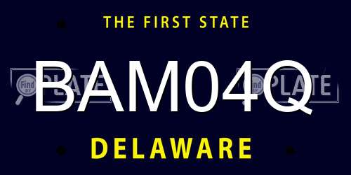 BAM04Q Delaware License Plate