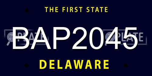 BAP2045 Delaware License Plate