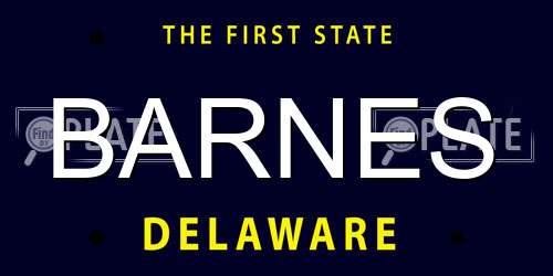 BARNES Delaware License Plate