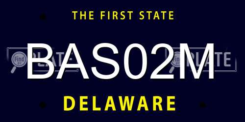 BAS02M Delaware License Plate