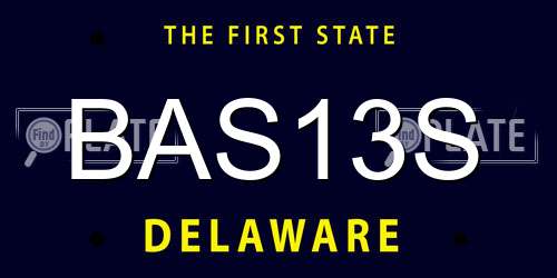 BAS13S Delaware License Plate