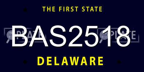 BAS2518 Delaware License Plate
