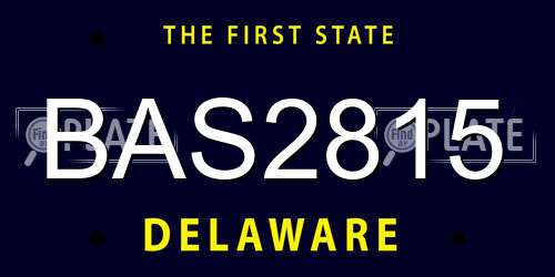 BAS2815 Delaware License Plate