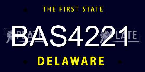 BAS4221 Delaware License Plate