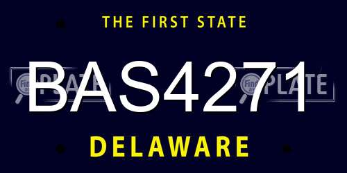 BAS4271 Delaware License Plate