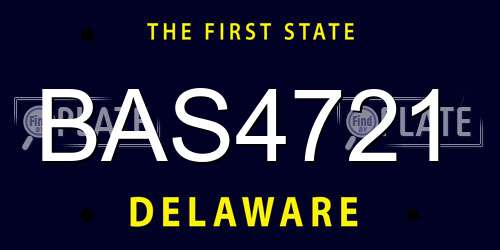 BAS4721 Delaware License Plate