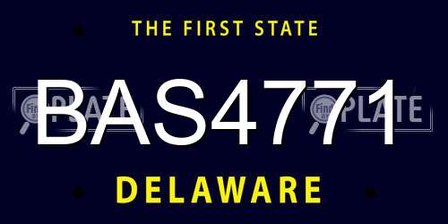 BAS4771 Delaware License Plate
