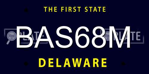 BAS68M Delaware License Plate