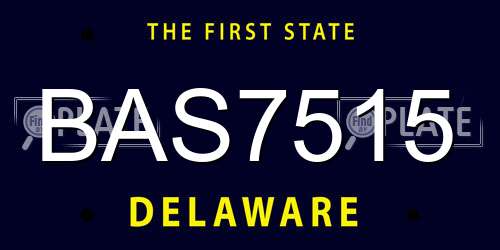 BAS7515 Delaware License Plate