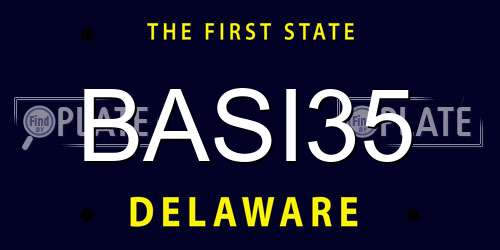 BASI35 Delaware License Plate