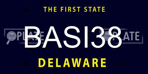 BASI38 Delaware License Plate